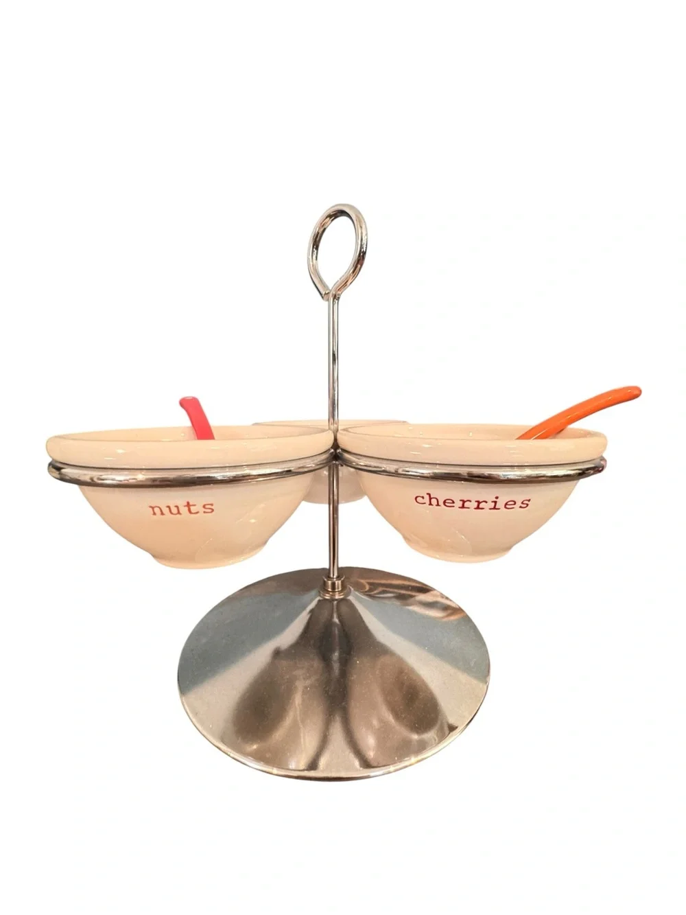 Pottery Barn Sprinkles Nuts Cherries Ice Cream Topping Bowl Caddy